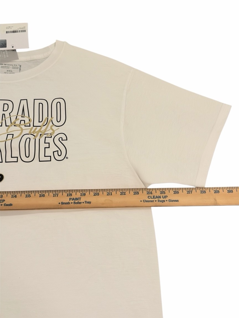 Colorado Buffaloes Women's White Short Sleeve Crop Tee - Picture 5 of 6